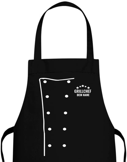 Grillchef 5 Sterne Kochjacke Design personalisiert mit Name Schürze