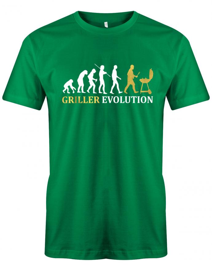 Griller-Evolution-Shirt-Grillen-Herren-Shirt-Gruen