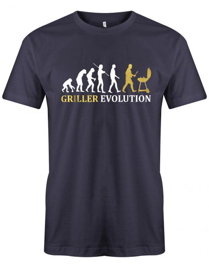 Griller-Evolution-Shirt-Grillen-Herren-Shirt-Navy
