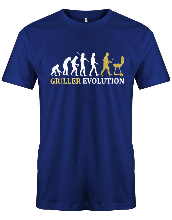 Griller-Evolution-Shirt-Grillen-Herren-Shirt-Royalblau