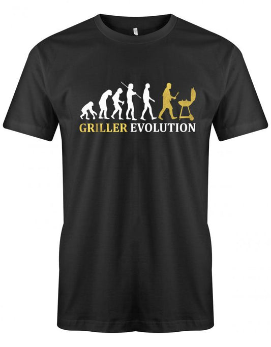 Griller-Evolution-Shirt-Grillen-Herren-Shirt-Schwarz
