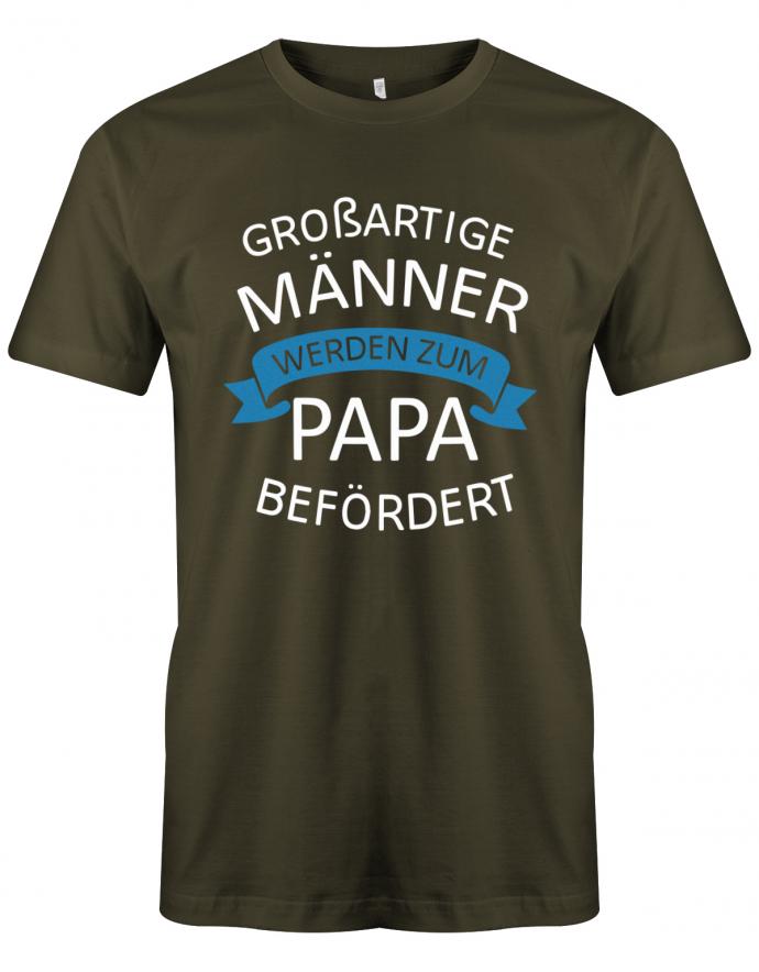 Großartige Männer werden zum Papa befördert - Werdender Papa Shirt Herren Army