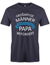 Großartige Männer werden zum Papa befördert - Werdender Papa Shirt Herren Navy