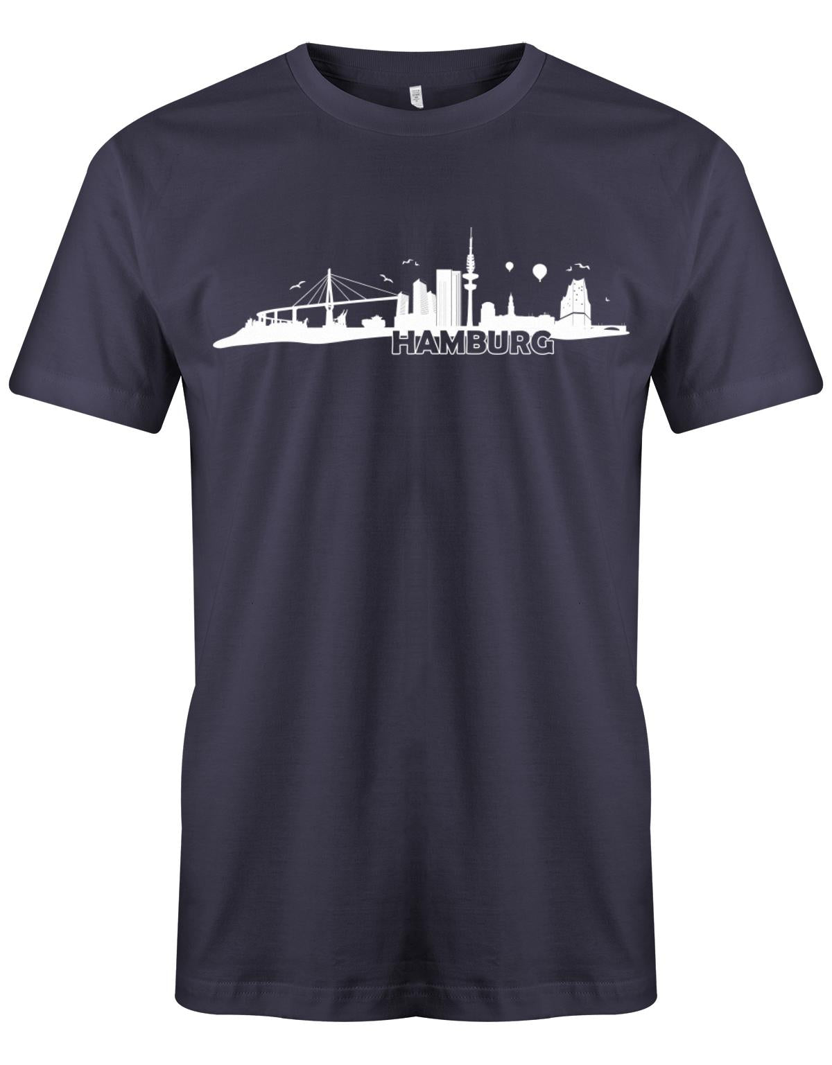 HAmburg-Skyline-Herren-Hamburg-Shirt-Navy