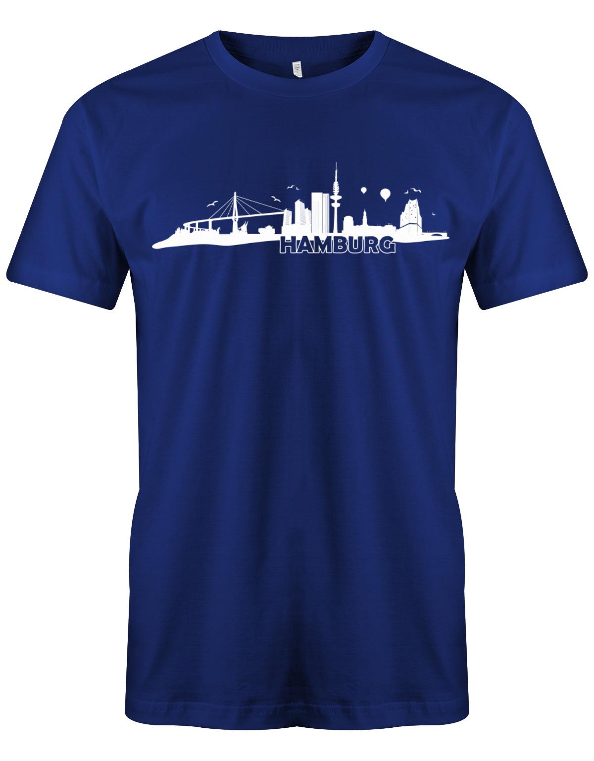 HAmburg-Skyline-Herren-Hamburg-Shirt-Royalblau