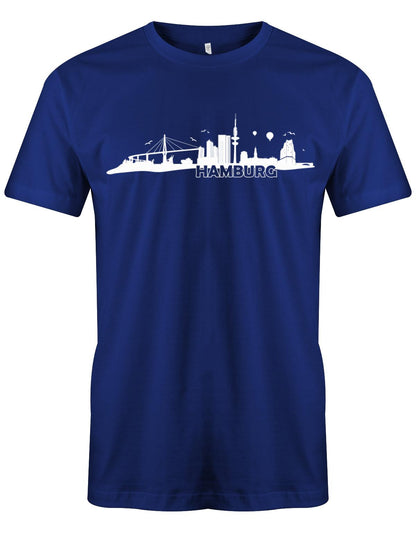 HAmburg-Skyline-Herren-Hamburg-Shirt-Royalblau