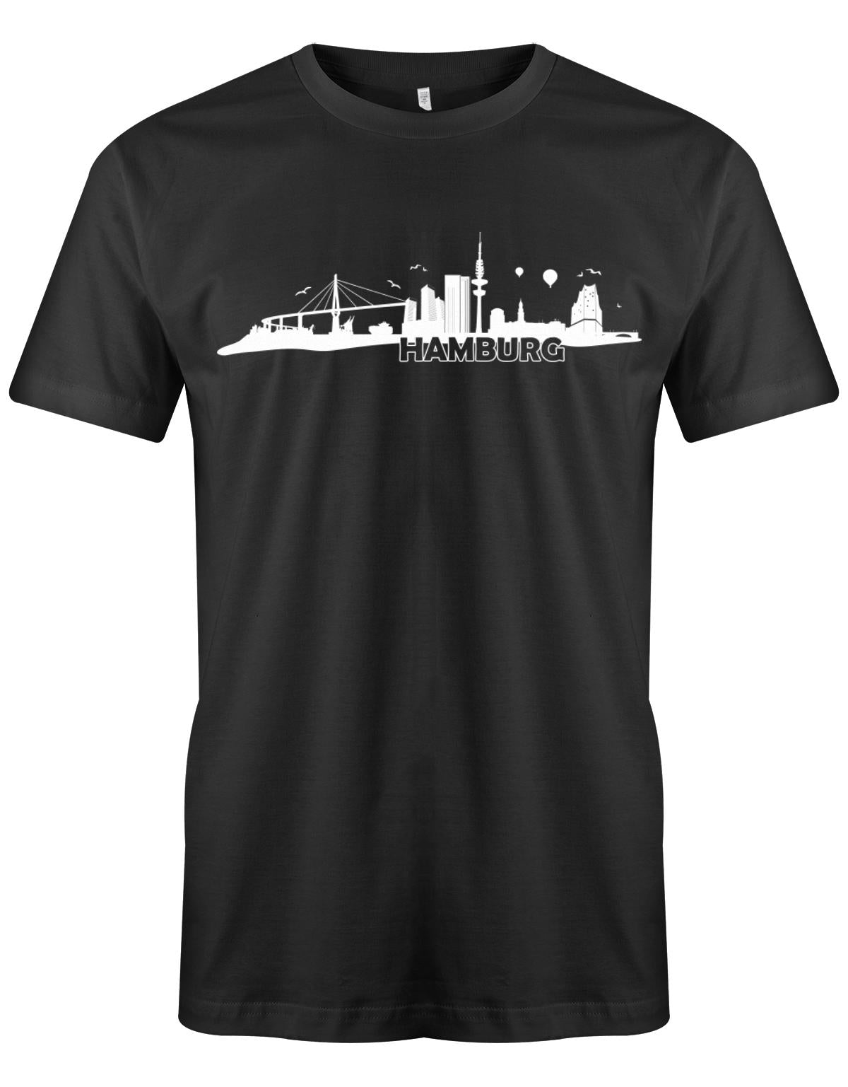 HAmburg-Skyline-Herren-Hamburg-Shirt-SChwarz