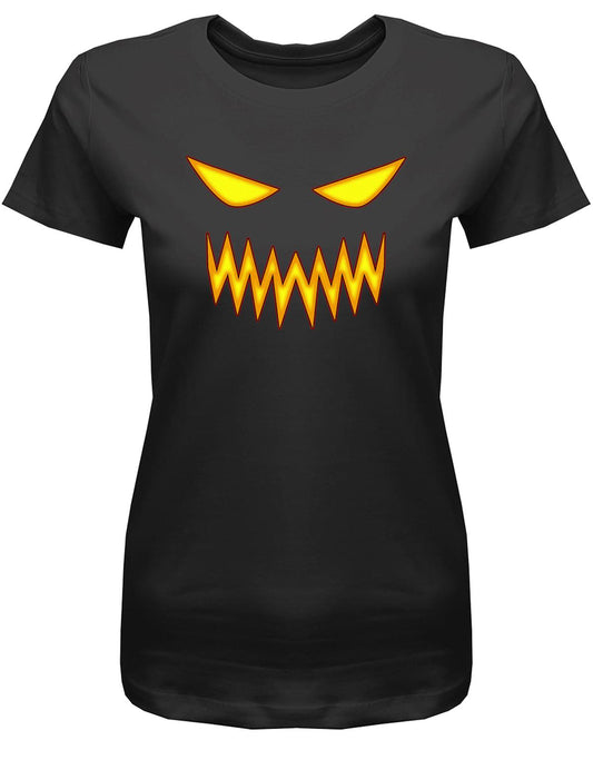 Halloween-Grusel-K-rbis-Kopf-Shirt-Damen-Schwarz