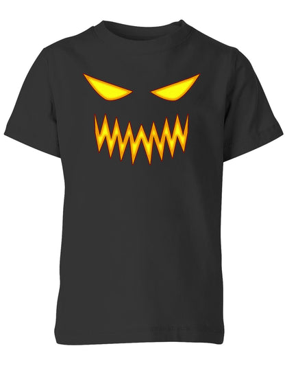 Halloween-Grusel-K-rbis-Kopf-Shirt-Kinder-Schwarz