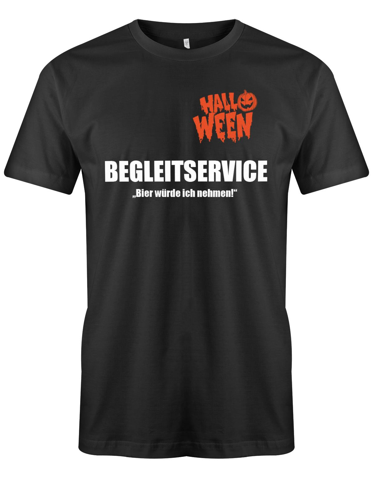 Halloween-begleitservice-ein-Bier-w-rde-ich-nehmen-Halloween-Shirt-SChwarz