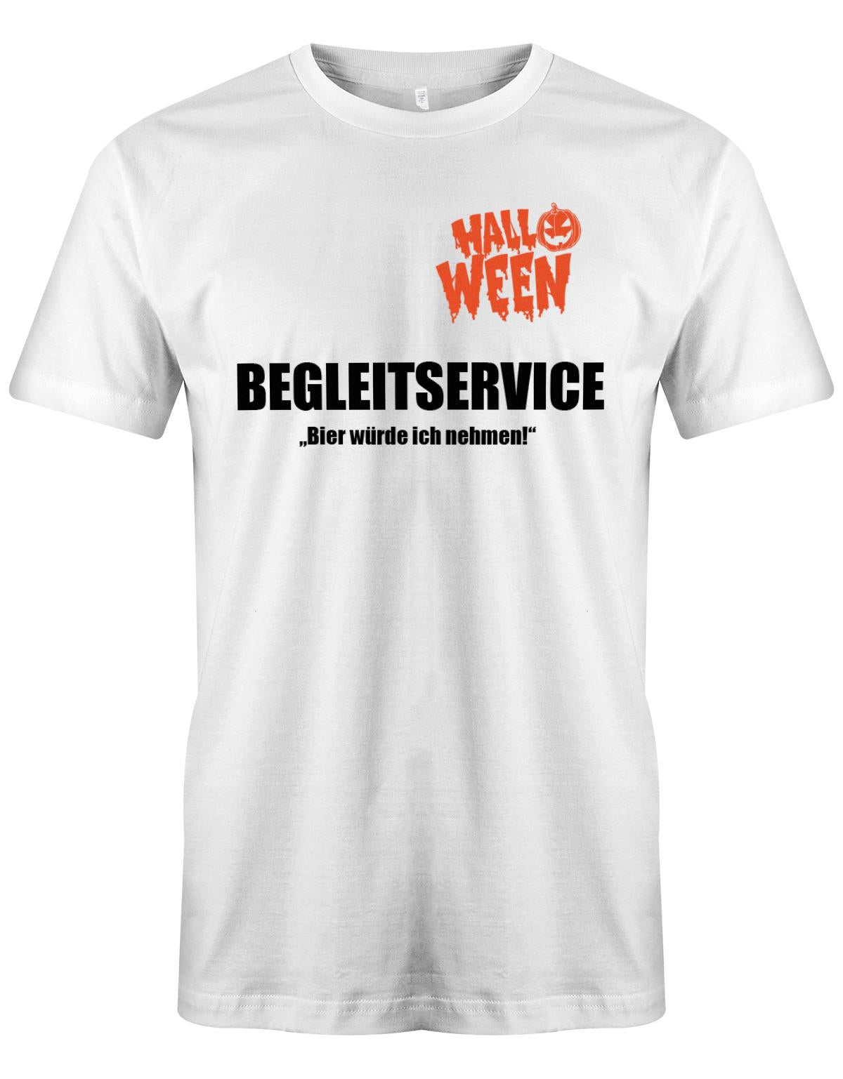 Halloween-begleitservice-ein-Bier-w-rde-ich-nehmen-Halloween-Shirt-Weiss