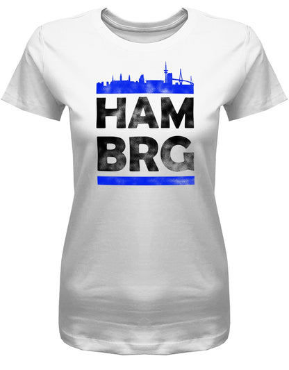 Hamburg-Skyline-Damen-Shirt-Weiss