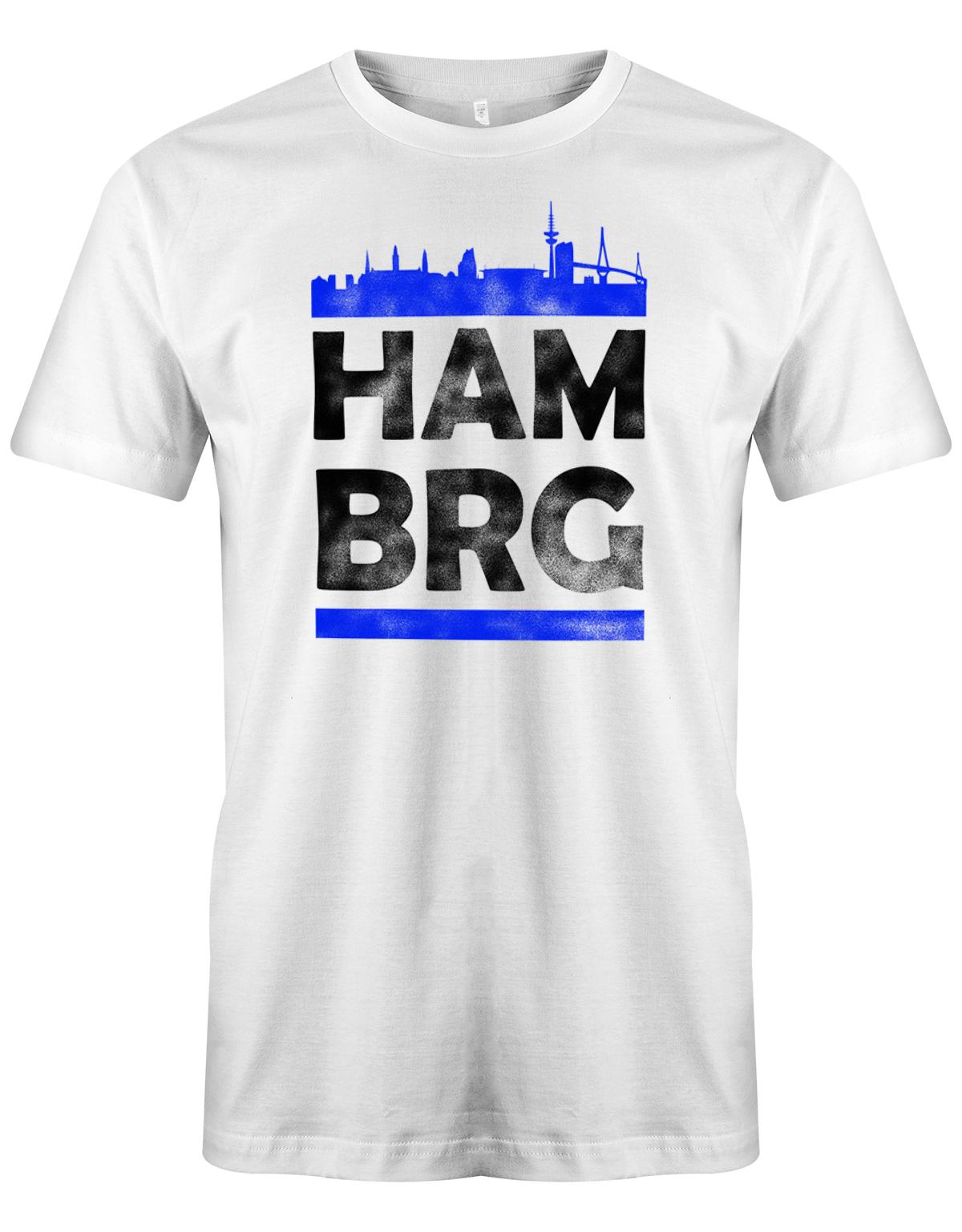 Hamburg-Skyline-Herren-Shirt-Weiss