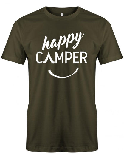 Happy Camper Camping T-Shirt für Männer - Lustiges Camper-Shirt mit zeltförmigem 'A' - Perfekte Geschenkidee für Camper Army