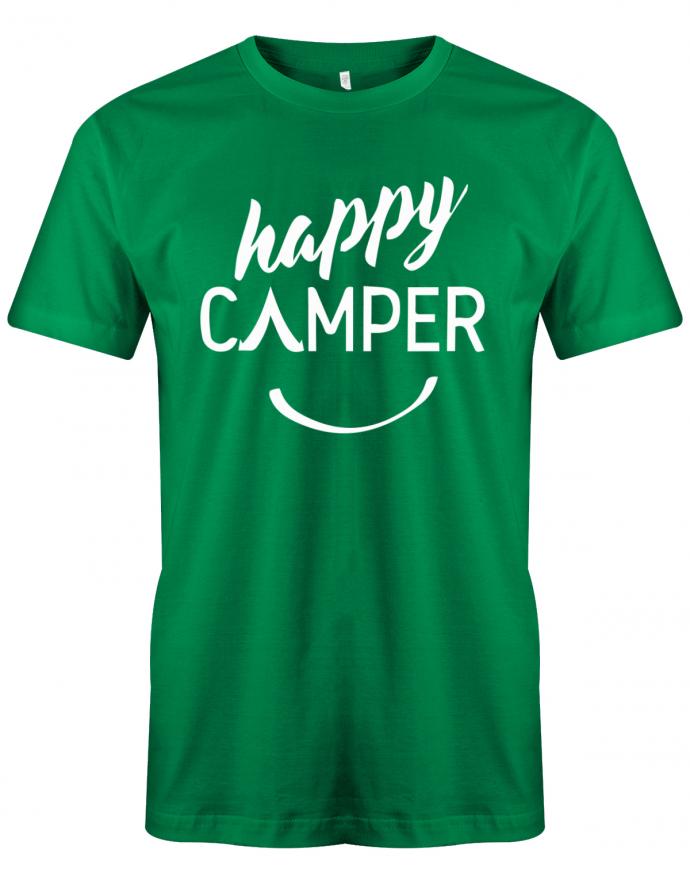 Happy Camper Camping T-Shirt für Männer - Lustiges Camper-Shirt mit zeltförmigem 'A' - Perfekte Geschenkidee für Camper Grün