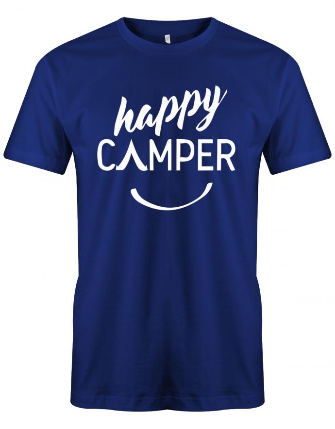 Happy Camper Camping T-Shirt für Männer - Lustiges Camper-Shirt mit zeltförmigem 'A' - Perfekte Geschenkidee für Camper Royalblau