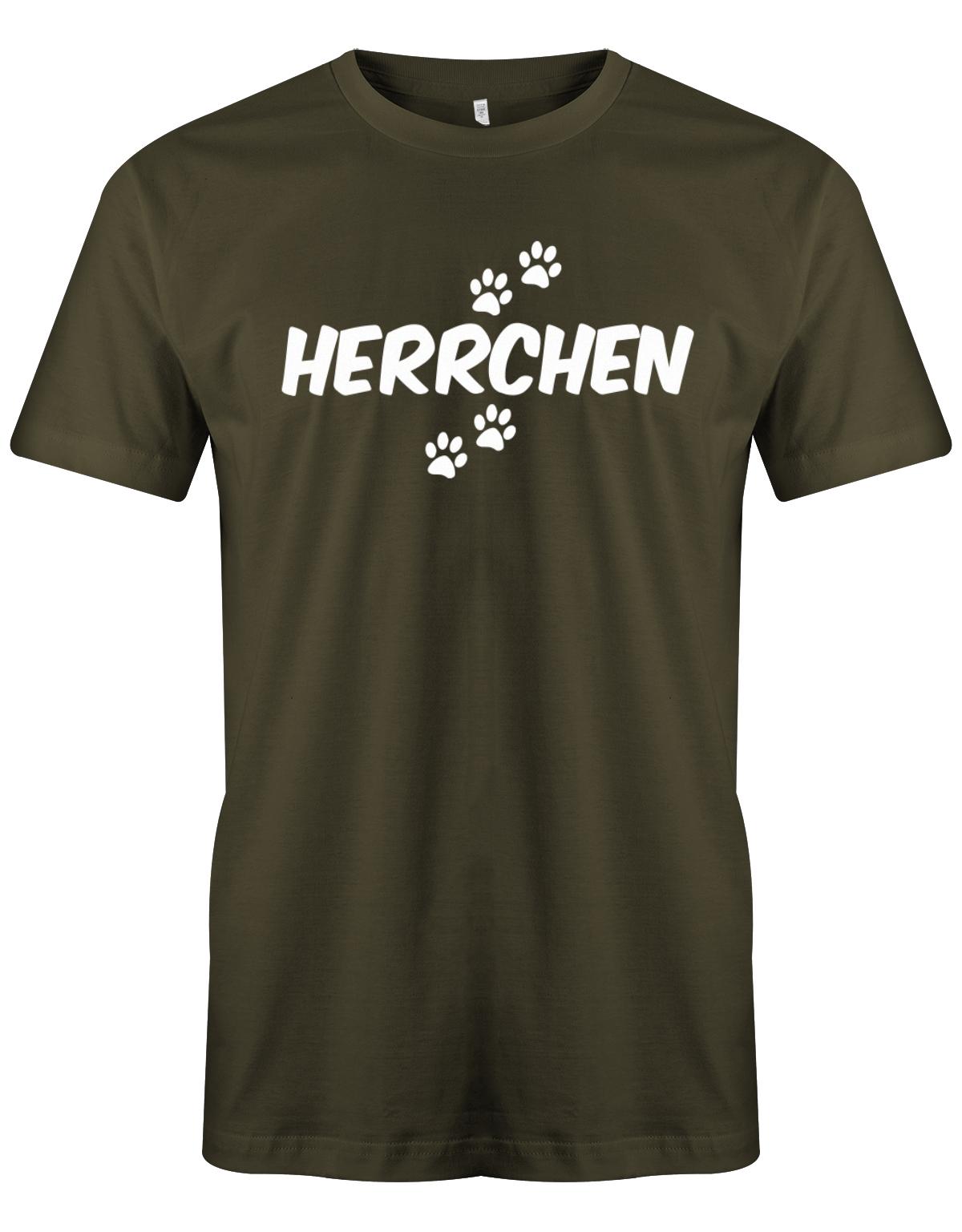 Herrchen-hundebesitzer-Herren-Shirt-Army