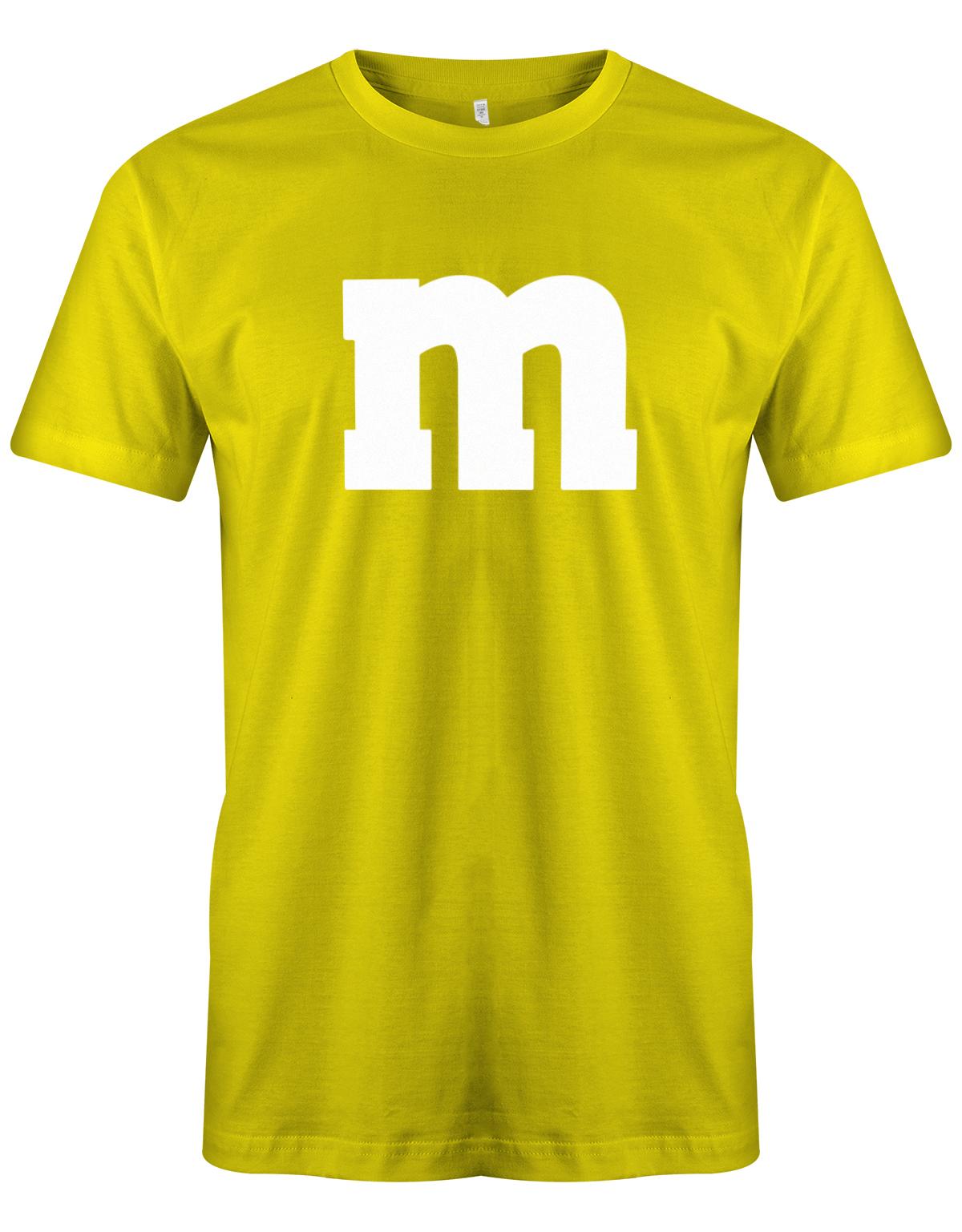 Herren-Shirt-M-Aufdruck-Fasching-Partner-Kost-m-Gelb