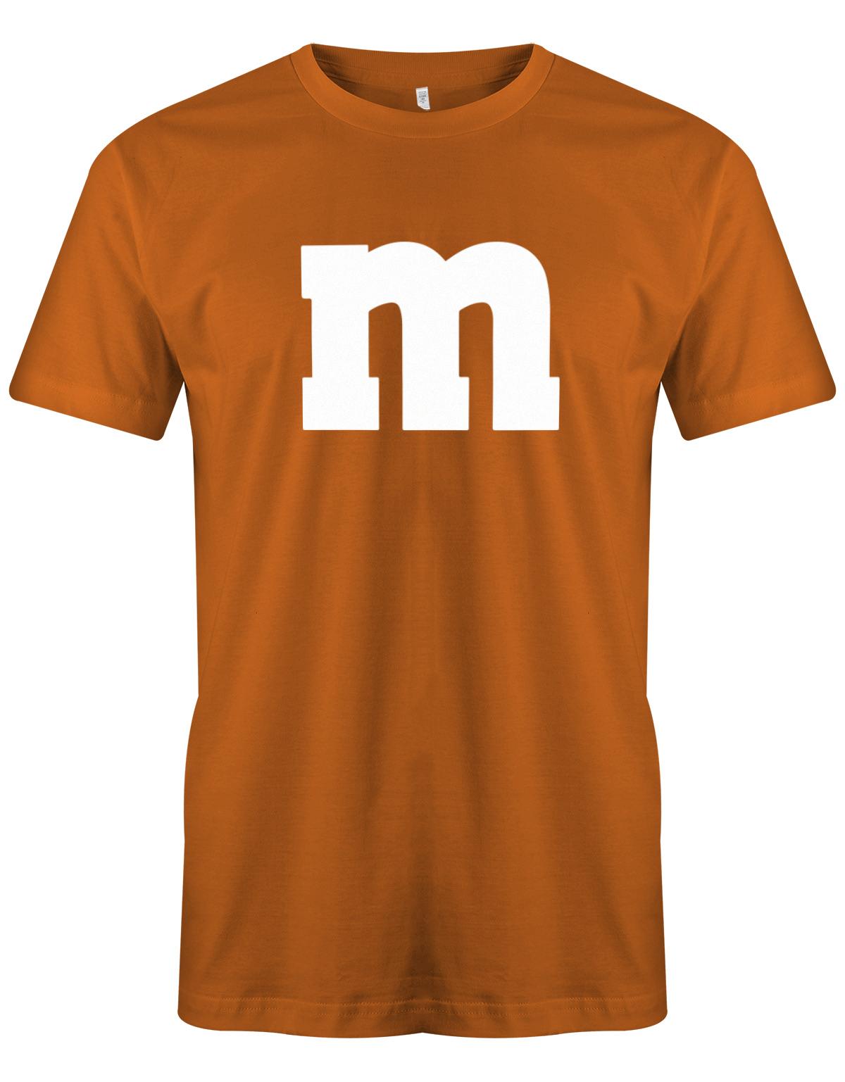 Herren-Shirt-M-Aufdruck-Fasching-Partner-Kost-m-Orange