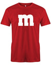 Herren-Shirt-M-Aufdruck-Fasching-Partner-Kost-m-Rot