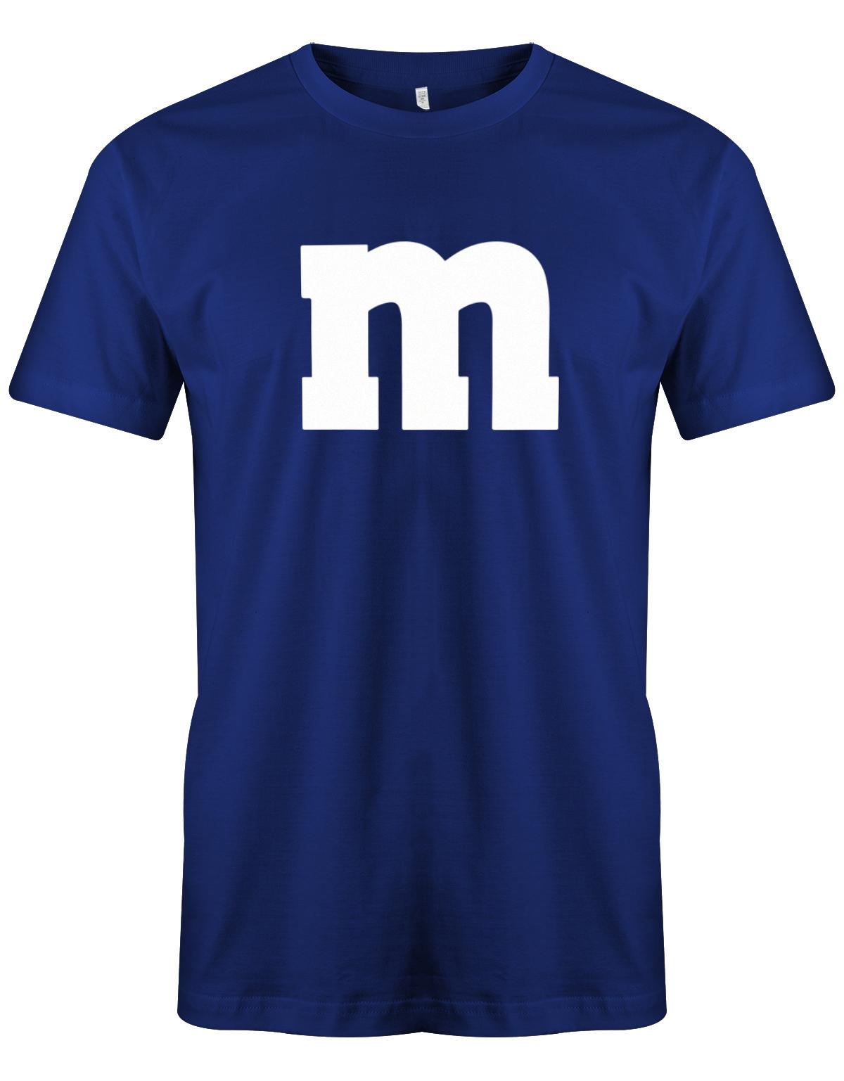 Herren-Shirt-M-Aufdruck-Fasching-Partner-Kost-m-Royalblau