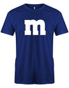 Herren-Shirt-M-Aufdruck-Fasching-Partner-Kost-m-Royalblau