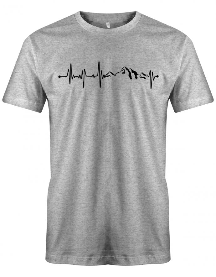 Herzschlag-Berge-Herren-Shirt-Grau