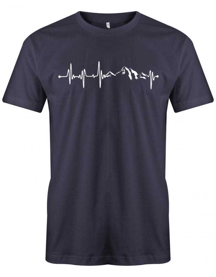 Herzschlag-Berge-Herren-Shirt-Navy