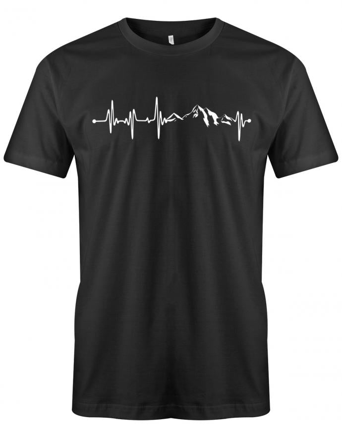 Herzschlag-Berge-Herren-Shirt-Schwarz