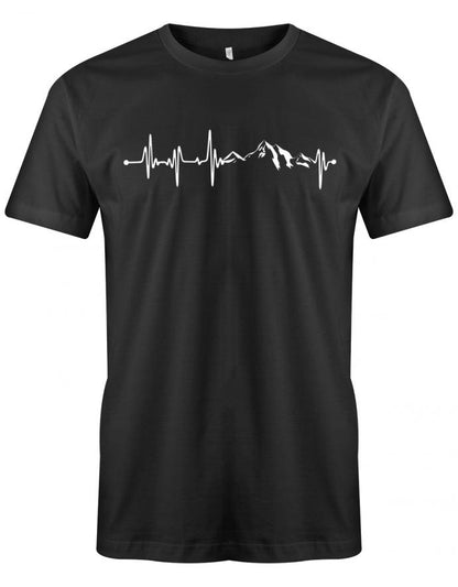 Herzschlag-Berge-Herren-Shirt-Schwarz