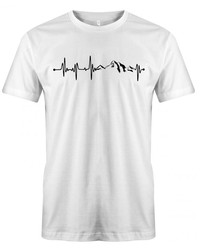 Herzschlag-Berge-Herren-Shirt-Weiss
