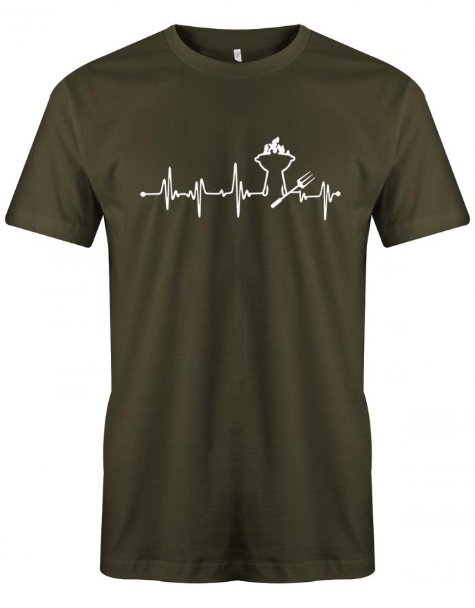 Herzschlag-Grillen-Herren-Shirt-Army