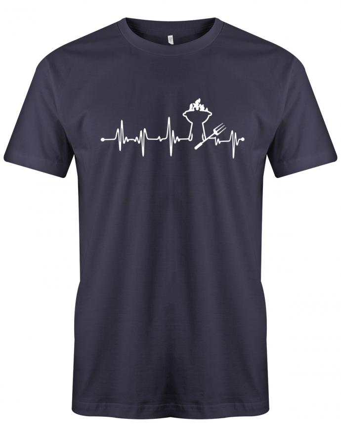 Herzschlag-Grillen-Herren-Shirt-Navy