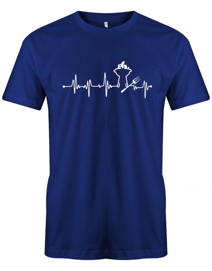 Herzschlag-Grillen-Herren-Shirt-Royalblau