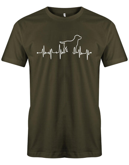 Herzschlag-Hund-Herren-Shirt-Army