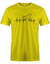 Herzschlag-Hund-Herren-Shirt-Gelb