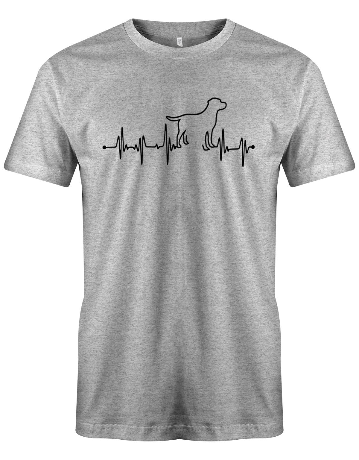 Herzschlag-Hund-Herren-Shirt-Grau