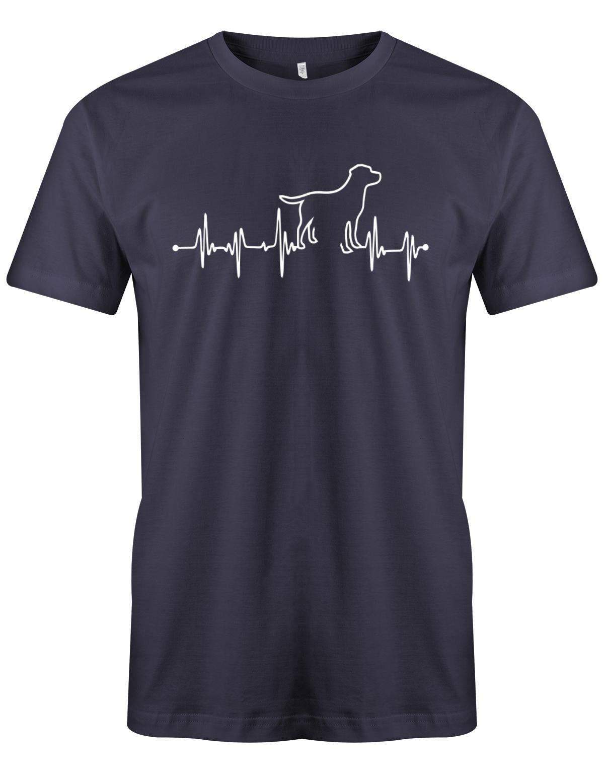 Herzschlag-Hund-Herren-Shirt-Navy
