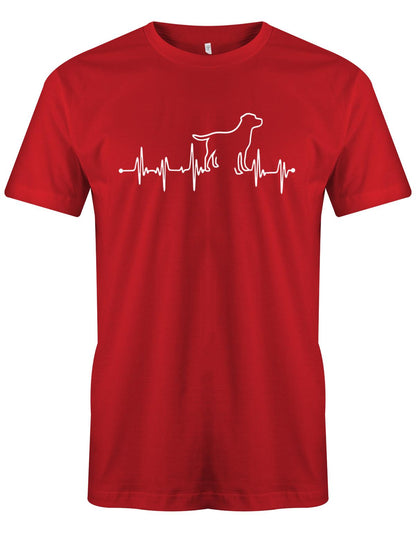 Herzschlag-Hund-Herren-Shirt-Rot
