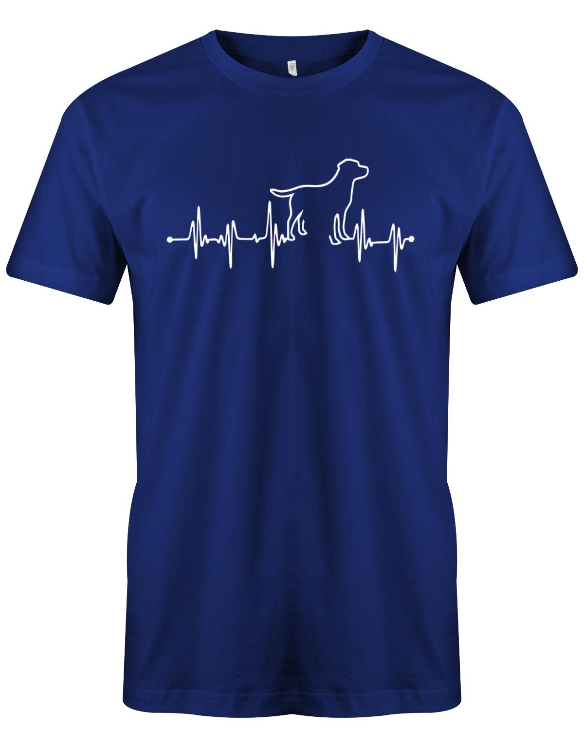 Herzschlag-Hund-Herren-Shirt-Royalblau