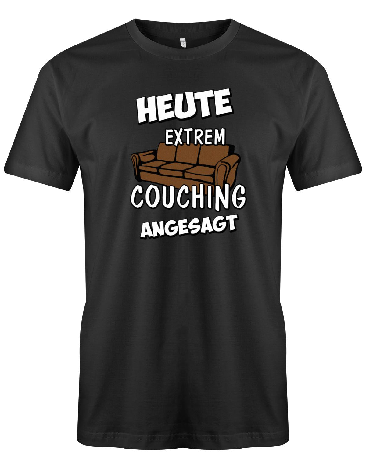 Heute-Extrem-Couching-angesagt-Herren-Fun-Shirt-SChwarz