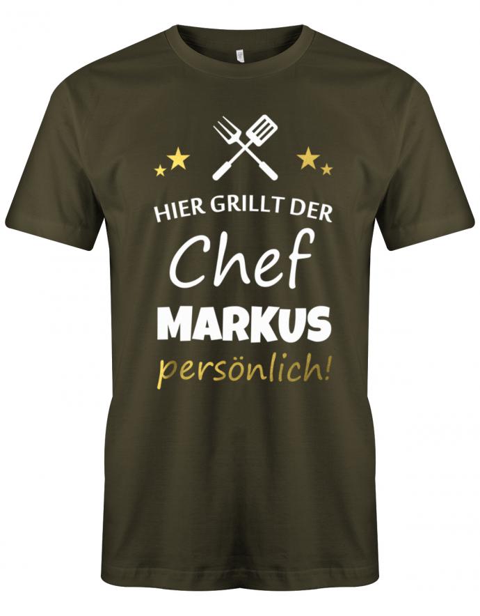 Hier-grillt-der-Chef-Wunschname-Pers-nlich-Griller-BBQ-Herren-Shirt-Army