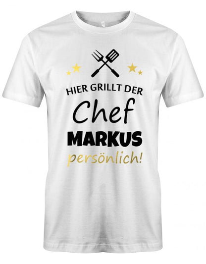 Hier-grillt-der-Chef-Wunschname-Pers-nlich-Griller-BBQ-Herren-Shirt-Weiss