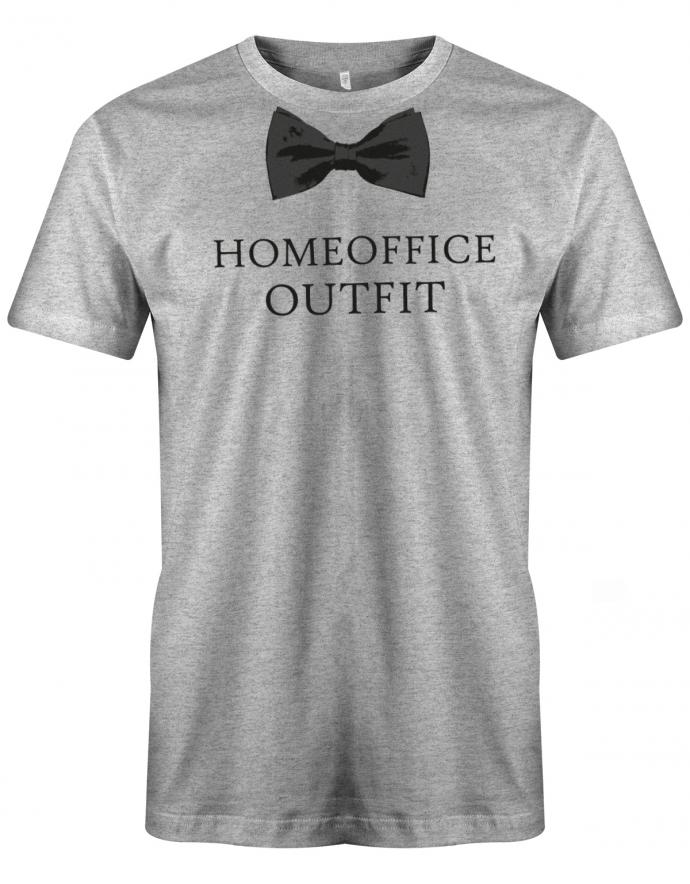 Homeoffice Outfit Fliege Lockdown Herren T-Shirt Grau