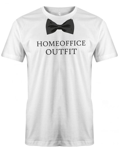 Homeoffice Outfit Fliege Lockdown Herren T-Shirt weiss