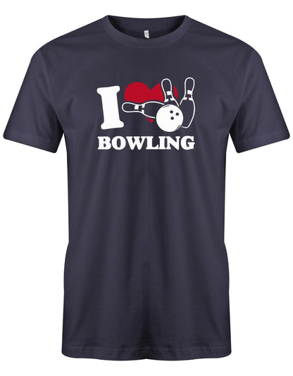 I-LOve-Bowling-Herren-Shirt-Navy
