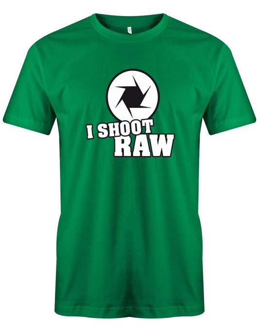 Fotografen Shirt - I Shoot Raw - Fotografen Linse Grün