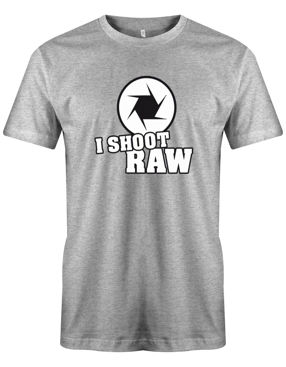 Fotografen Shirt - I Shoot Raw - Fotografen Linse grau