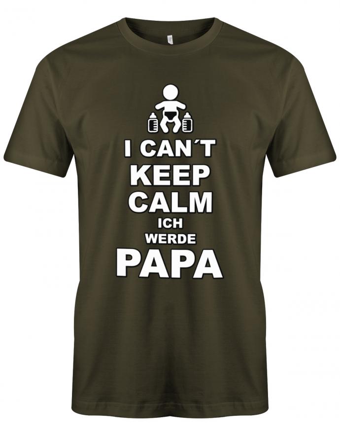 I-can-t-keep-Calm-ich-werde-Papa-Herren-Shirt-Army