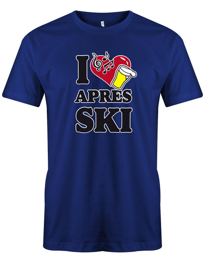 I-love-Apres-Ski-Herren-Shirt-Royalblau
